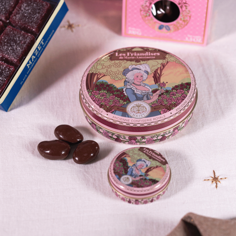 Boîte de friandises de Marie Antoinette à la rose | Confiserie Royale