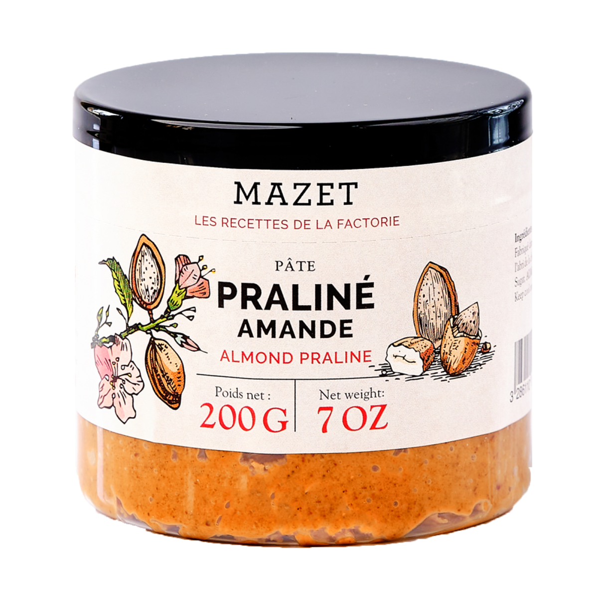 Ingrédients - Pâte praliné amande 200g
