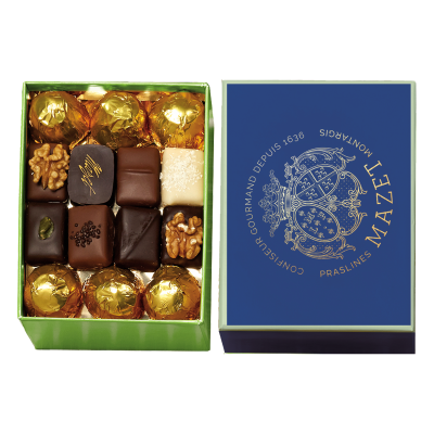 Ballotins de Chocolats - Chocolats assortis, ballotin bleu