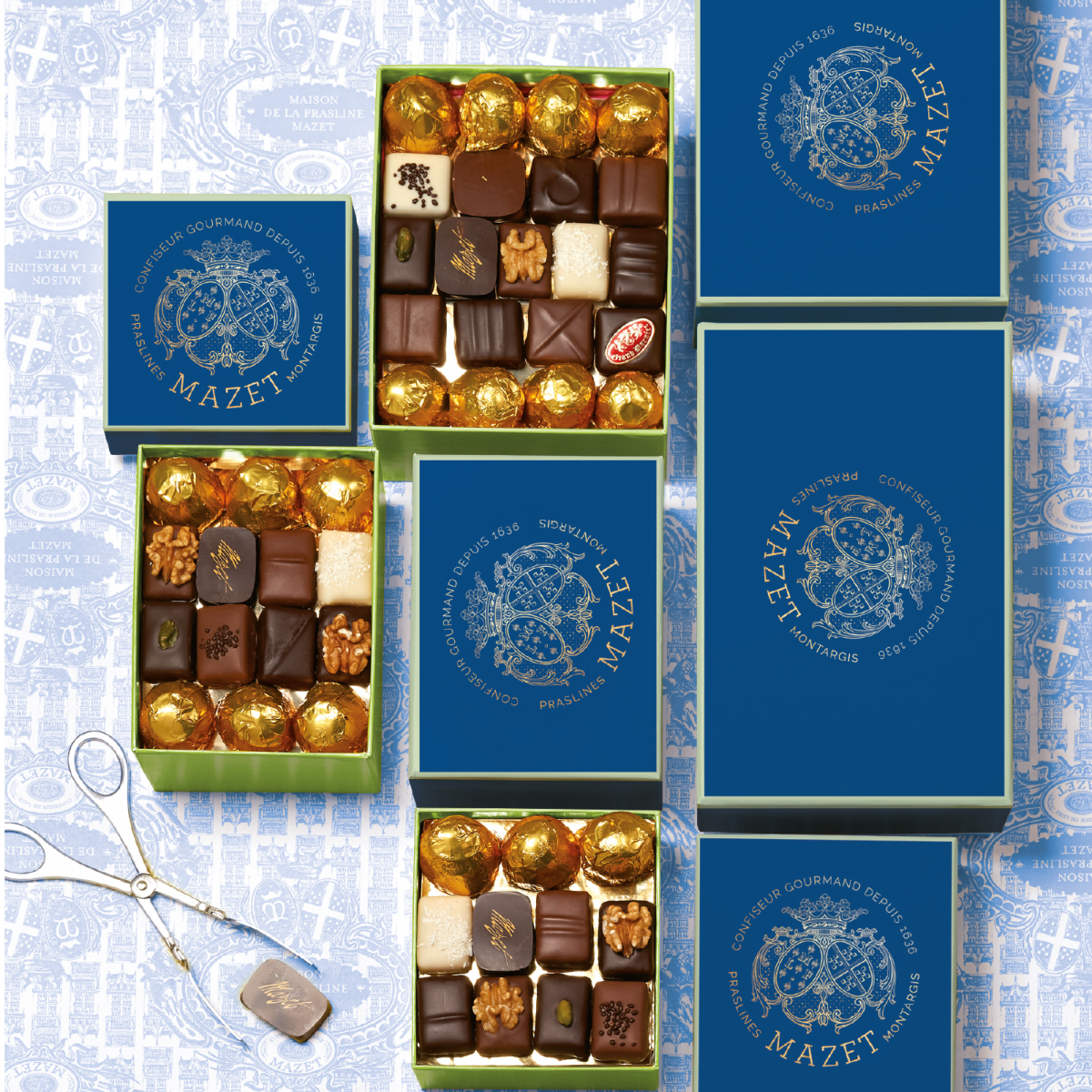 Ballotins de Chocolats - Chocolats assortis, ballotin bleu