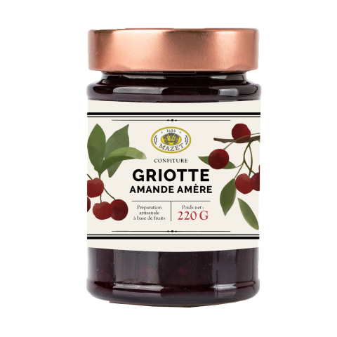 Confiture griotte amande amère 220g