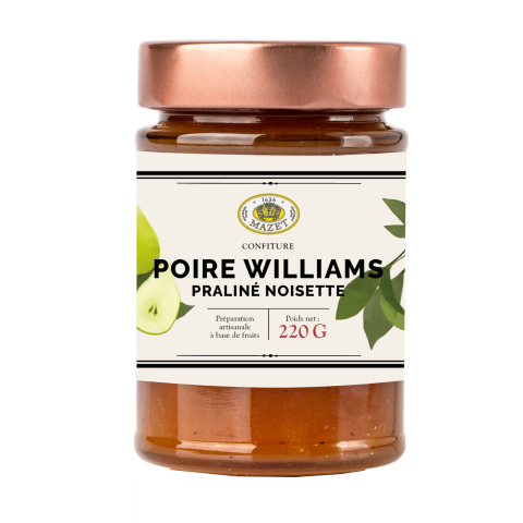 Confitures | Confiture poire williams praliné noisette 220g