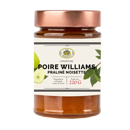 Confitures | Confiture poire williams praliné noisette 220g