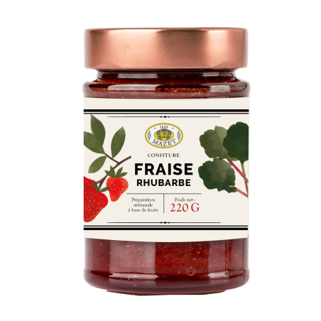 Confitures | Confiture fraise rhubarbe 220g