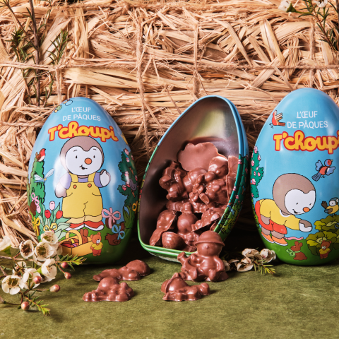 T'choupi | Oeuf Métal fritures Tchoupi chocolat lait - Pâques 2025