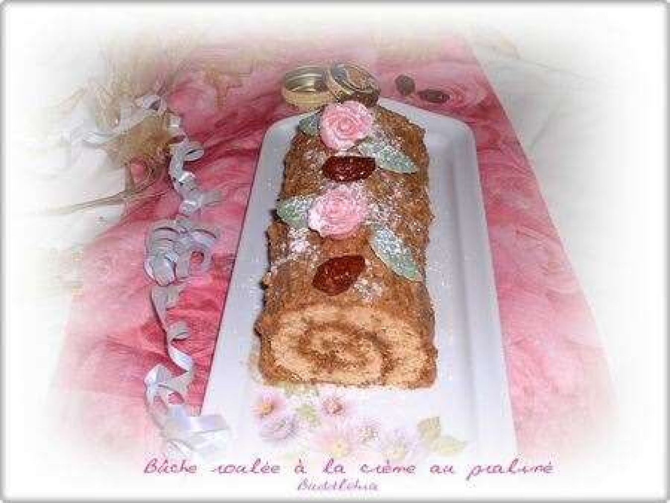 La recette de Saveurs et cuisine : Bûche roulée à la crème de praliné