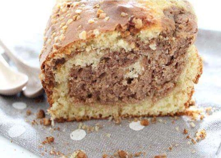 La recette de Julybentos : Marbré extra moelleux vanille noisette