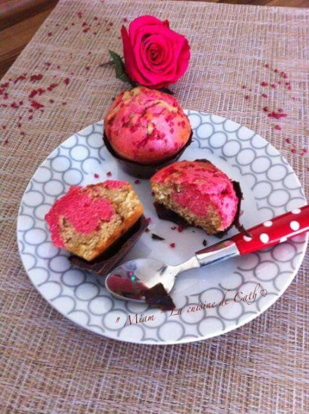 La recette de Cath : Muffins à la rose et aux pralines